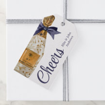 Aquarelle Champagne de France avec bow de marine
