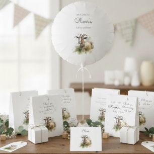 Étiquettes-cadeau Aquarelle Chèvre de ferme, planches de mousse sur