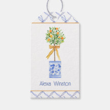 Aquarelle Chinoiserie Orange Tree Topiary
