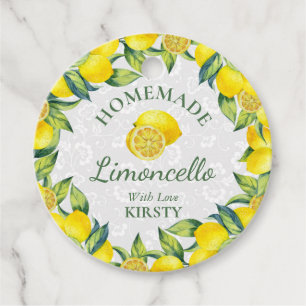 Étiquettes Cadeau Aquarelle Citrons siciliens Limoncello fait maison