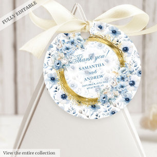 Étiquettes Cadeau Aquarelle classique Bleu clair Mariage cadeau