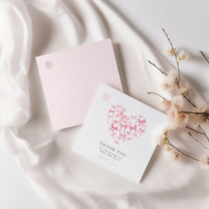 Étiquettes Cadeau Aquarelle CoeursBow Baby shower Favor Merci