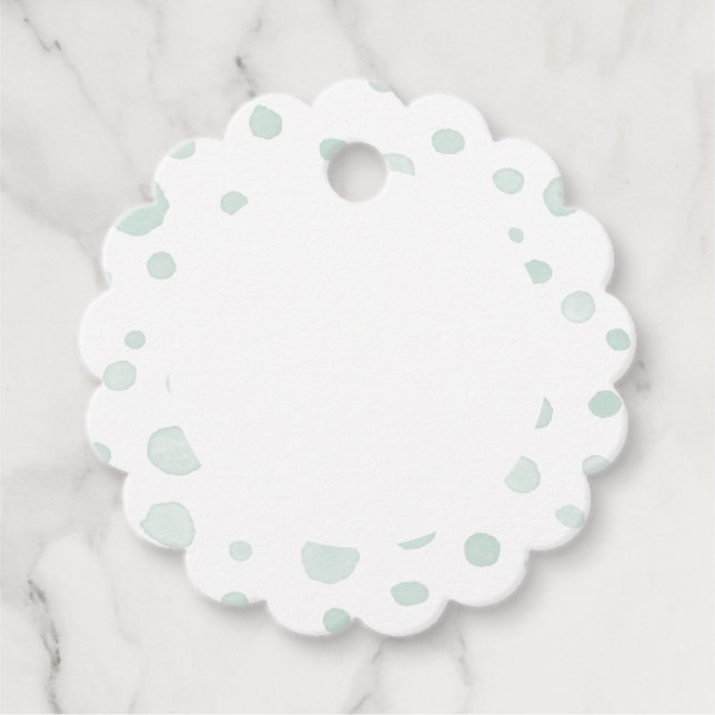 Étiquettes Cadeau Aquarelle Confetti Mint Points Favoriser les étiqu (Devant)