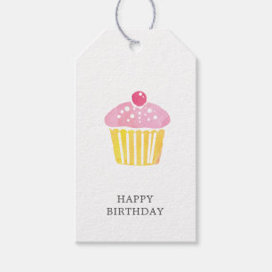Étiquettes-cadeau Aquarelle Cupcake Anniversaire Cadeau cadeau prése