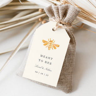 Étiquettes-cadeau Aquarelle d'Abeille d'or "Signifie à Abeille" Fave