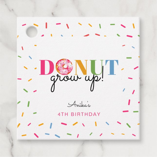 Étiquettes Cadeau Aquarelle d'anniversaire de naissance (Devant)