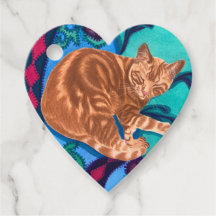 Aquarelle de chat Tabby Orange