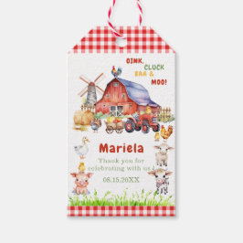 Étiquettes-cadeau Aquarelle de ferme bébé anniversaire merci