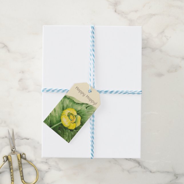 Étiquettes-cadeau aquarelle de nénuphar (Avec de laficelle)