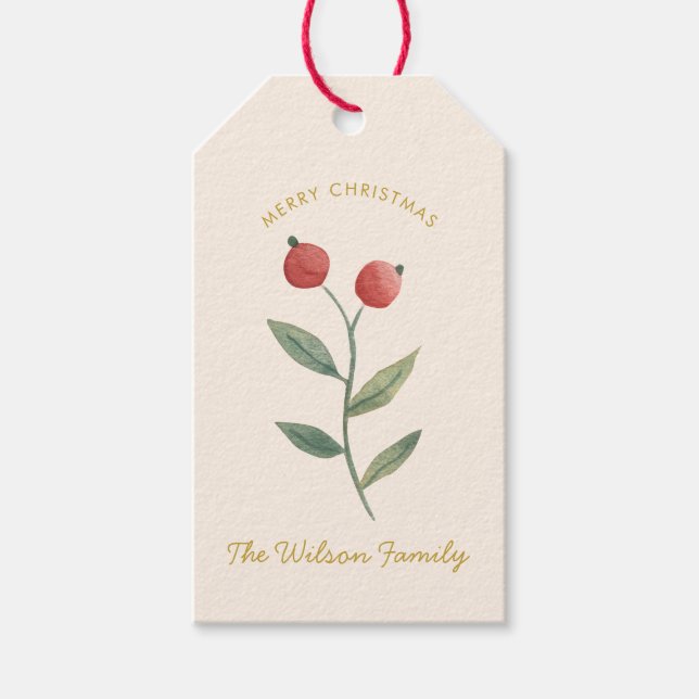 Étiquettes-cadeau Aquarelle de Noël Baby shower mignon (Devant)