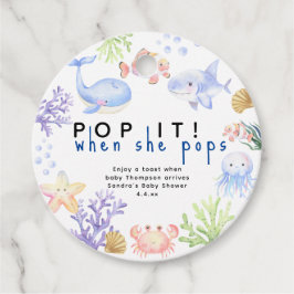 Étiquettes Cadeau Aquarelle des animaux de l'océan - pop! quand elle