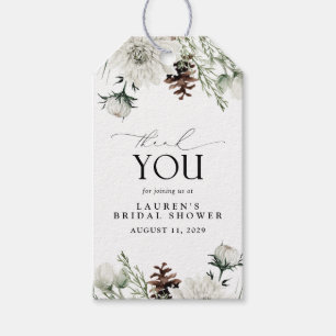 Étiquettes-cadeau Aquarelle d'hiver Merci Floral Fête des mariées