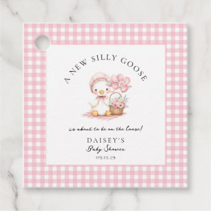 Étiquettes Cadeau Aquarelle d'oie soie Baby shower fille