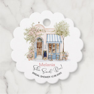 Étiquettes Cadeau Aquarelle Elle a dit Oui Baby Shower