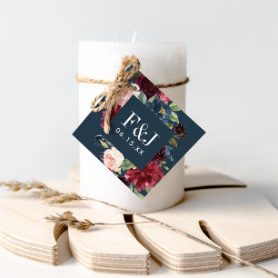 Étiquettes Cadeau Aquarelle en fleur rayonnante Mariage