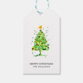 Étiquettes-cadeau Aquarelle Festive de Noël
