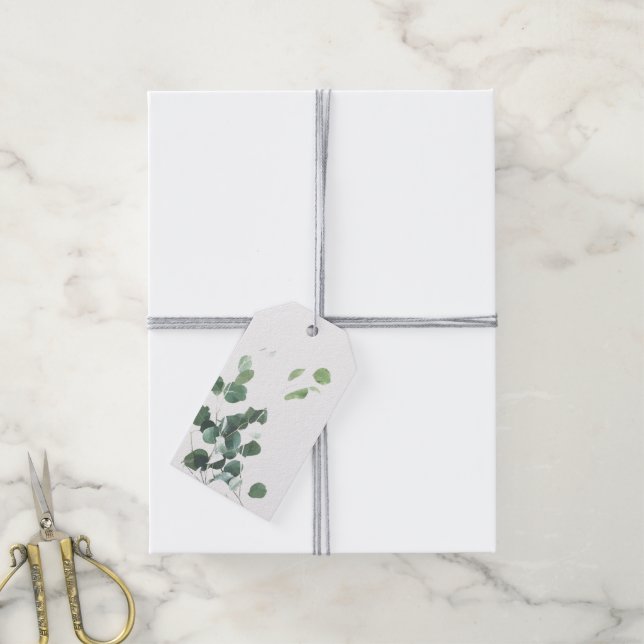 Étiquettes-cadeau Aquarelle feuille marque de faveur (Avec de la ficelle)