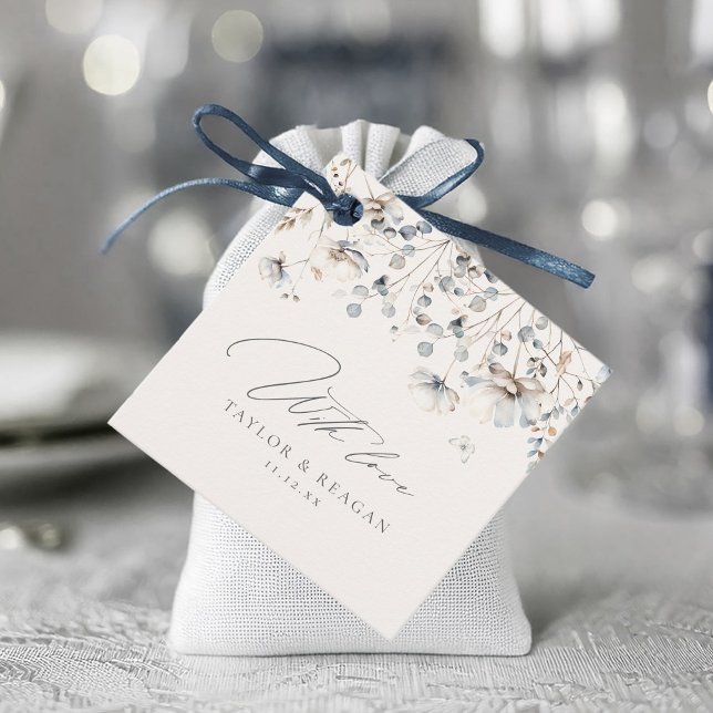 Étiquettes Cadeau Aquarelle Fleur sauvage délicate avec Love ID1102 (Créateur téléchargé)