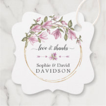 Aquarelle Fleurs Magnolia Mariage or en fleurs