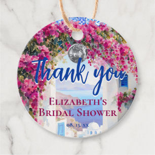 Étiquettes Cadeau Aquarelle Fleurs Roses Italiennes Grecques Carreau