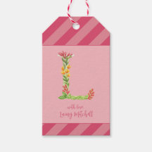 Aquarelle Floral 'L' Monogramme Favoriser Balise