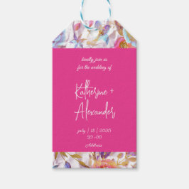 Étiquettes-cadeau Aquarelle florale élégante rose et blanche 