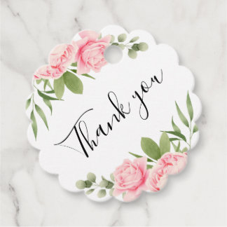 Étiquettes Cadeau Aquarelle florale mariage rose printemps / été