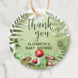 Étiquettes Cadeau Aquarelle Forêt Ferns Champignons Script de verdur