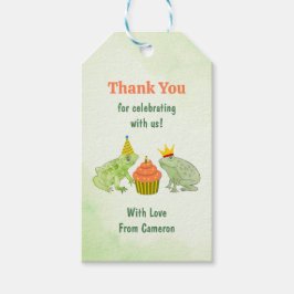 Étiquettes-cadeau Aquarelle Grenouille Étang Anniversaire fête Merci