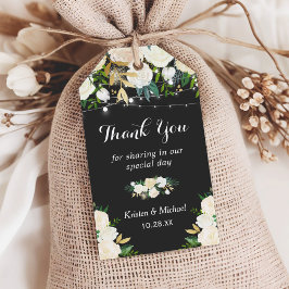 Étiquettes-cadeau Aquarelle ivoire Floral Mariage Favoriser le Merci