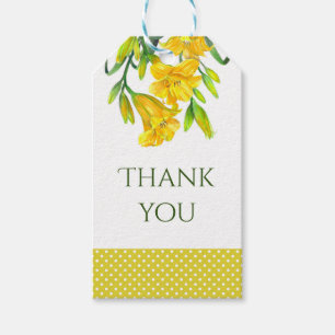 Étiquettes-cadeau Aquarelle Jaune Jaune Lys peinture florale