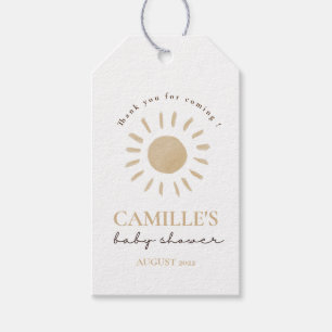 Étiquettes-cadeau Aquarelle Joyeux Baby shower de Merci solaire Jaun