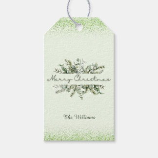 Étiquettes-cadeau Aquarelle Joyeux Noël personnalisé Vert