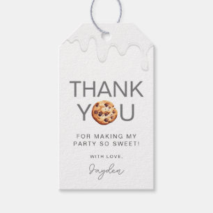 Étiquettes-cadeau Aquarelle Lait Et Cookies Merci Anniversaire