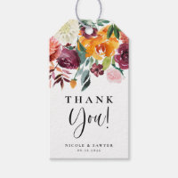 Aquarelle L'automne fleurit Floral Mariage Merci