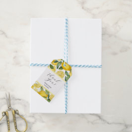 Étiquettes-cadeau Aquarelle Lemon Garden Mariage blanc