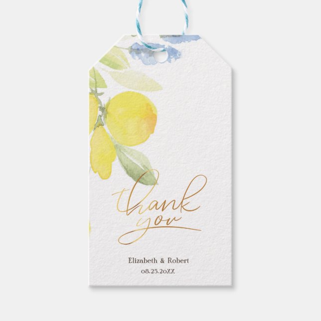 Étiquettes-cadeau Aquarelle Lemons été (Devant)