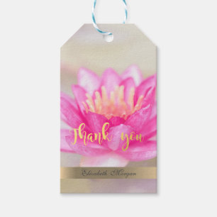 Étiquettes-cadeau Aquarelle Lotus Flower Bokeh