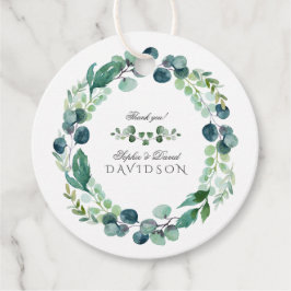 Étiquettes Cadeau Aquarelle luxuriante Eucalyptus Mariage de verdure