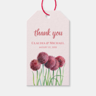 Étiquettes-cadeau Aquarelle mariage violet rose Alliances