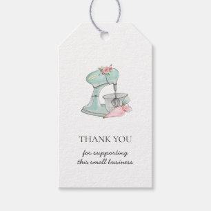 Étiquettes-cadeau Aquarelle Mélangeur de cuisine boulangerie Merci é