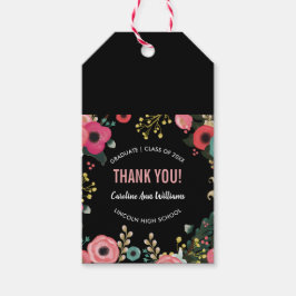 Étiquettes-cadeau Aquarelle Merci de graduation florale