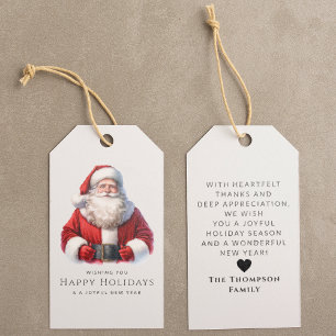 Étiquettes-cadeau Aquarelle mignonne Santa Claus Noël personnalisé