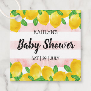 Étiquettes Cadeau Aquarelle moderne Baby shower citronnier