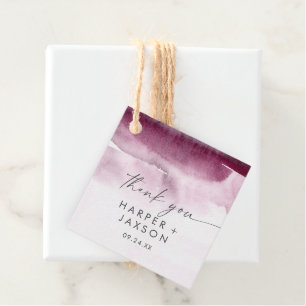 Étiquettes Cadeau Aquarelle moderne   Mots clés Merci rouge Favor