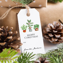 Étiquettes-cadeau Aquarelle moderne Verdure botanique