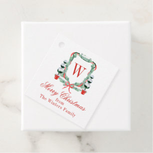 Étiquettes Cadeau Aquarelle Noël Topio Cimier Monogramme