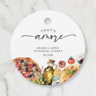 Étiquettes Cadeau Aquarelle Nourriture Italienne C'est l'Amour Favor