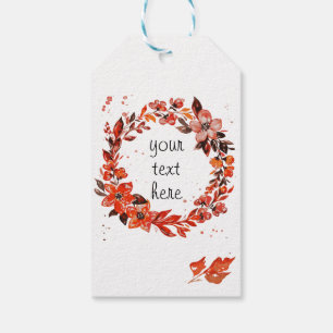 Étiquettes-cadeau Aquarelle Orange Floral
