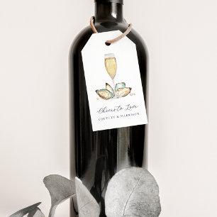 Étiquettes-cadeau Aquarelle Oyster & Pearl "Cheers to Love" Favorise